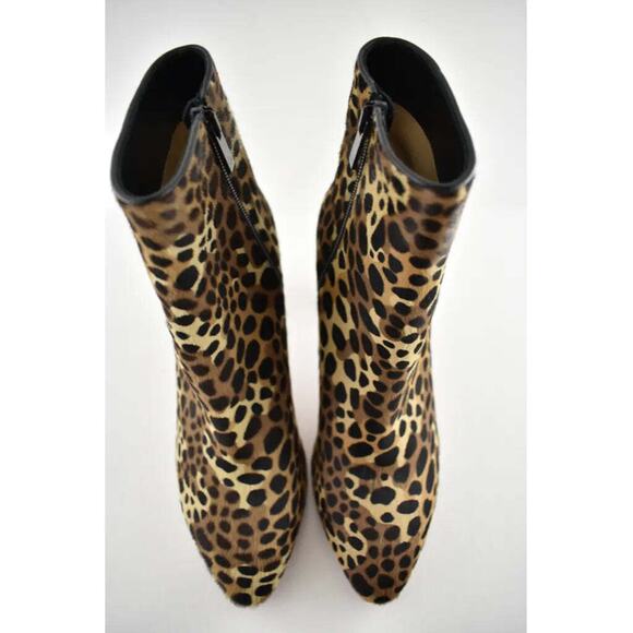 Christian Louboutin So Eleonor 85 Black Brown Leopard Pony Ankle Heel Boot 37.5 - Picture 6 of 11